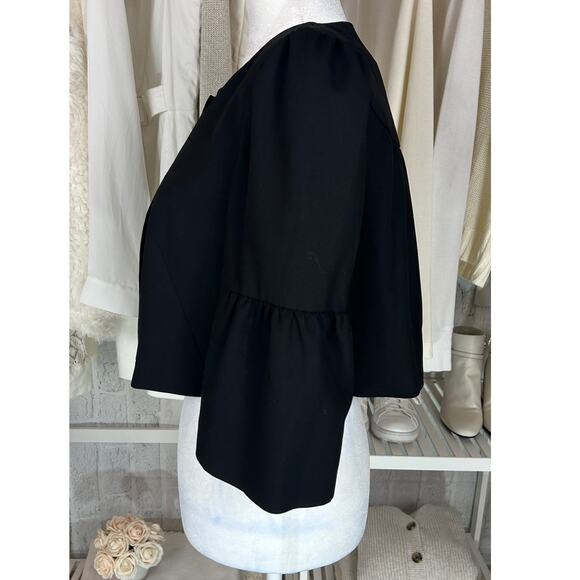 The Limited Women's Size S Black Button Neck Flare Sleeve Crop Jacket #0563 - Picture 2 of 12